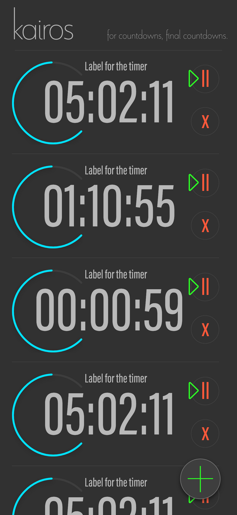 Kairos Timer List